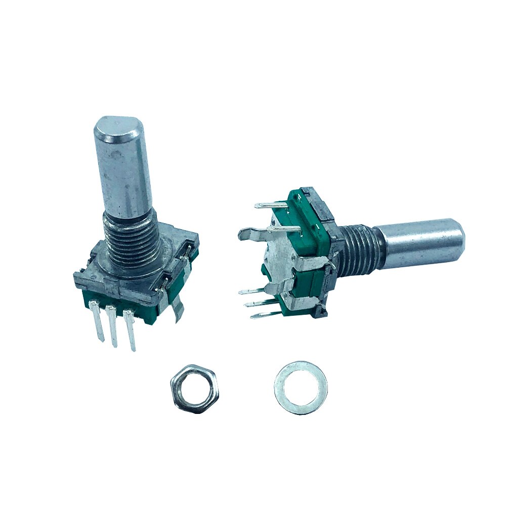 5pcs/EC11360 degree rotary encoder button 5-pin long handle 20MM, with built-in button switch, with rotating cap