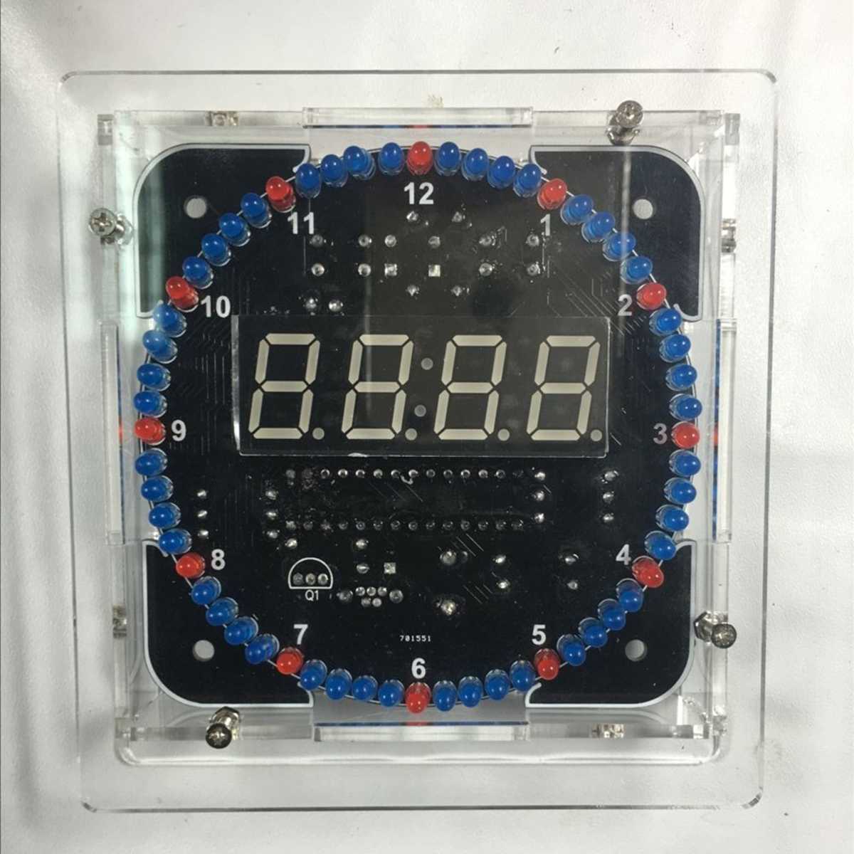Rotating LED Electronic Temperature Display Digital Clock DIY Learning Kit Box Accessories School Supplies