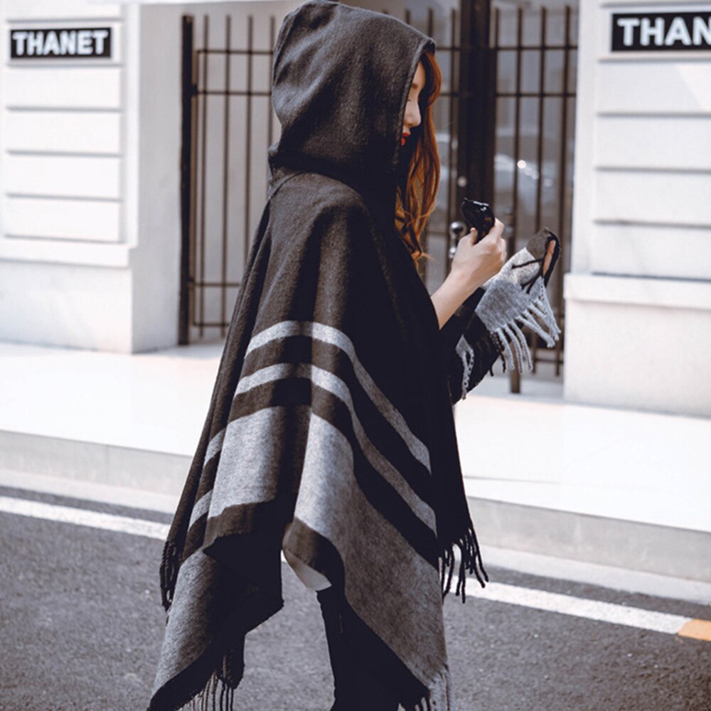 style européen américain femmes chandail chapeaux printemps écharpes femme à capuche cachemire écharpe cape châle mince twill écharpe