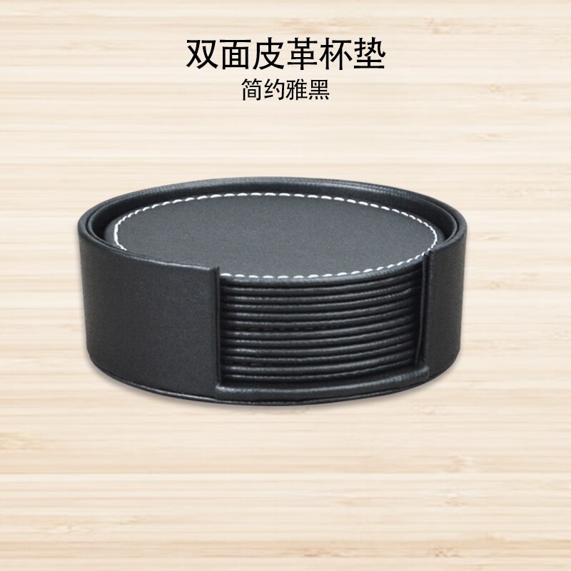 Pitebo 6 Stks/set Pu Innovatieve Ronde Lederen Thee Coaster Geïsoleerde Coaster Europese Stijl Thee Schotel Waterdicht Koffie Pad: P06061