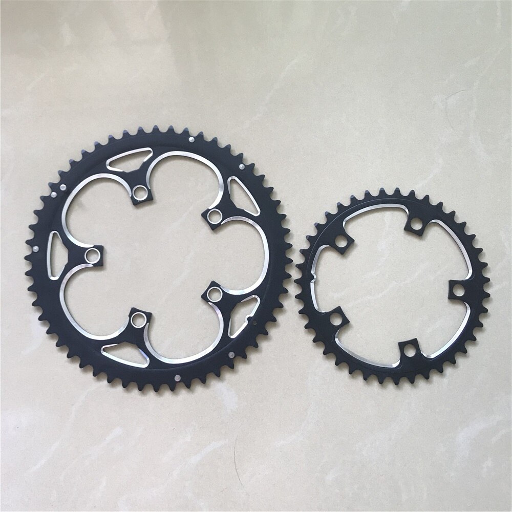 Road Fiets Kettingblad Dubbele Snelheid 110 Bcd 53T 39T Keten Wiel Vouwfiets Kettingwiel Aluminium Cnc 3/32 "Tand Dikte: Double Chainring