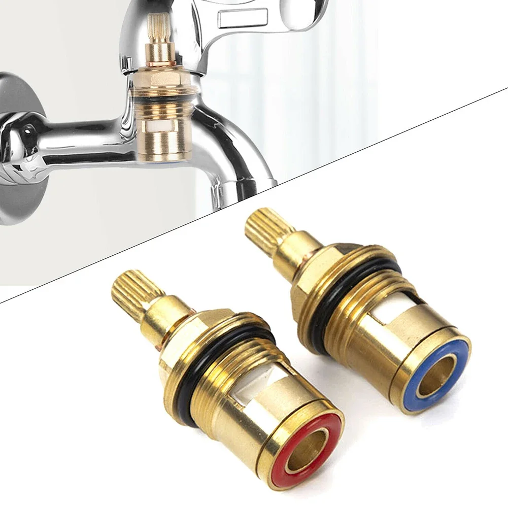 1/2 Stuks Universele Vervanging Kraan Kleppen Messing Keramische Schijf Cartridge Innerlijke Kraan Klep Voor Badkamer Met de klok mee