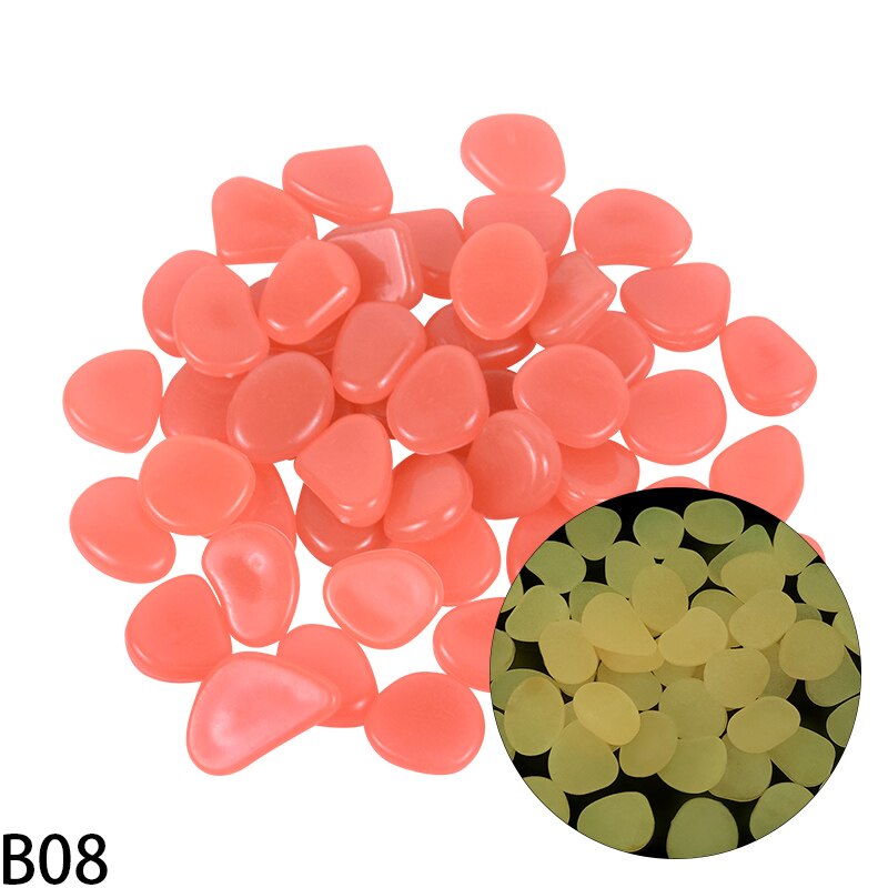 25/50Pcs ornamenti da giardino pietre luminose ciottoli fluorescenti Glow In The Dark Rocks per acquario esterno Home Fish Tank Decor: 50Pcs / B08