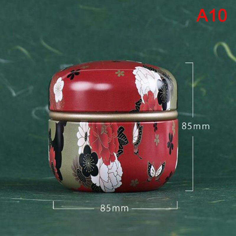 1pcs Japanese style Kitchen Tea Box Jar Storage Holder Sweetmeats Candies Cans Teaware Tea Caddies tin containers storage box: A10