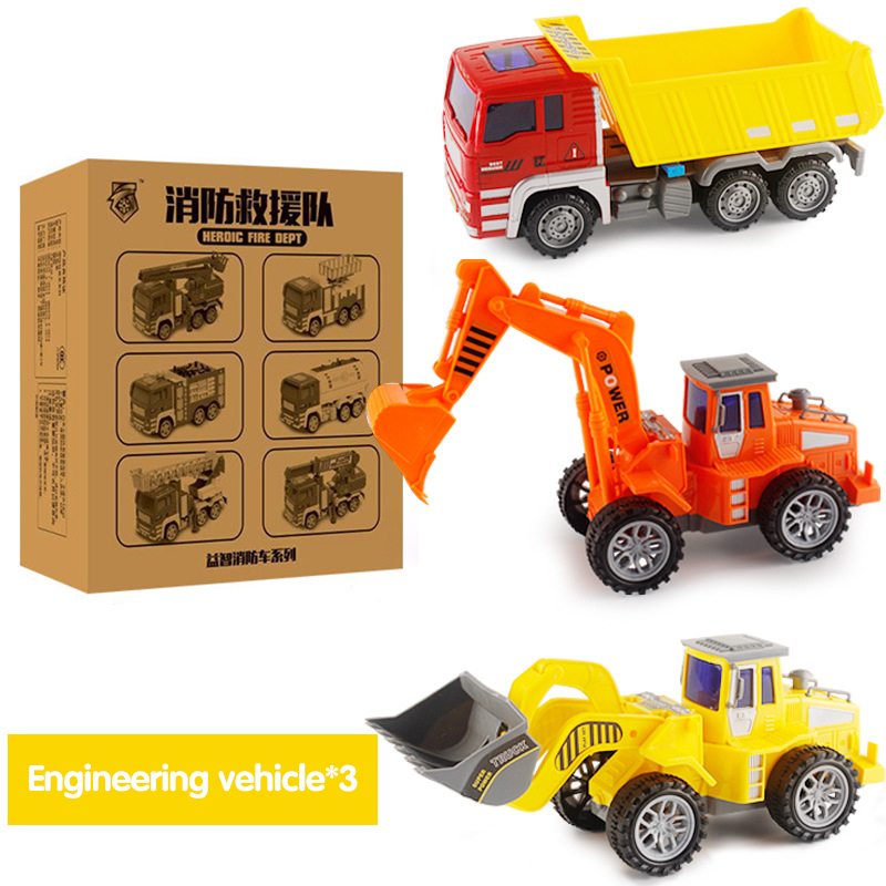 Set di giocattoli per auto per irrigatori di grandi dimensioni per bambini può spruzzare camion della spazzatura spazzare città camion di igiene pompiere ragazzo giocattoli giocattolo educativo: 3PCS Engineering Car