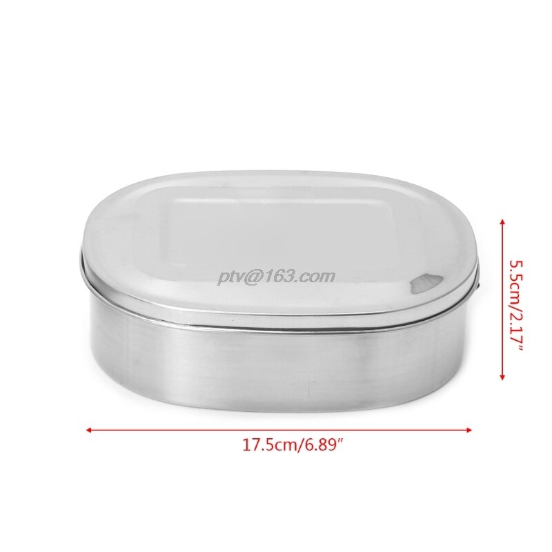 Stainless Steel Square Lunch Box Bento Food Picnic Container Travel 1/2 Layer: 1 layer L