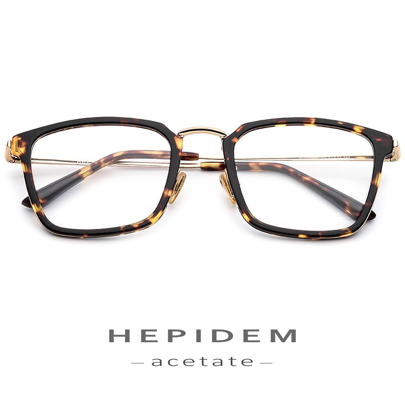Acetat Optische Gläser Rahmen Männer Platz Brillen Frauen Streber Myopie Brille Edelstahl Brillen