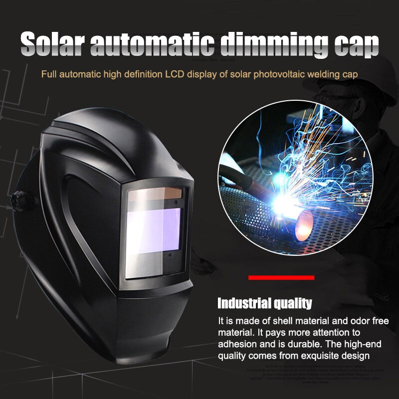 Solar Automatic Dimming Welding Face Cover Protective Face Shield Large Window