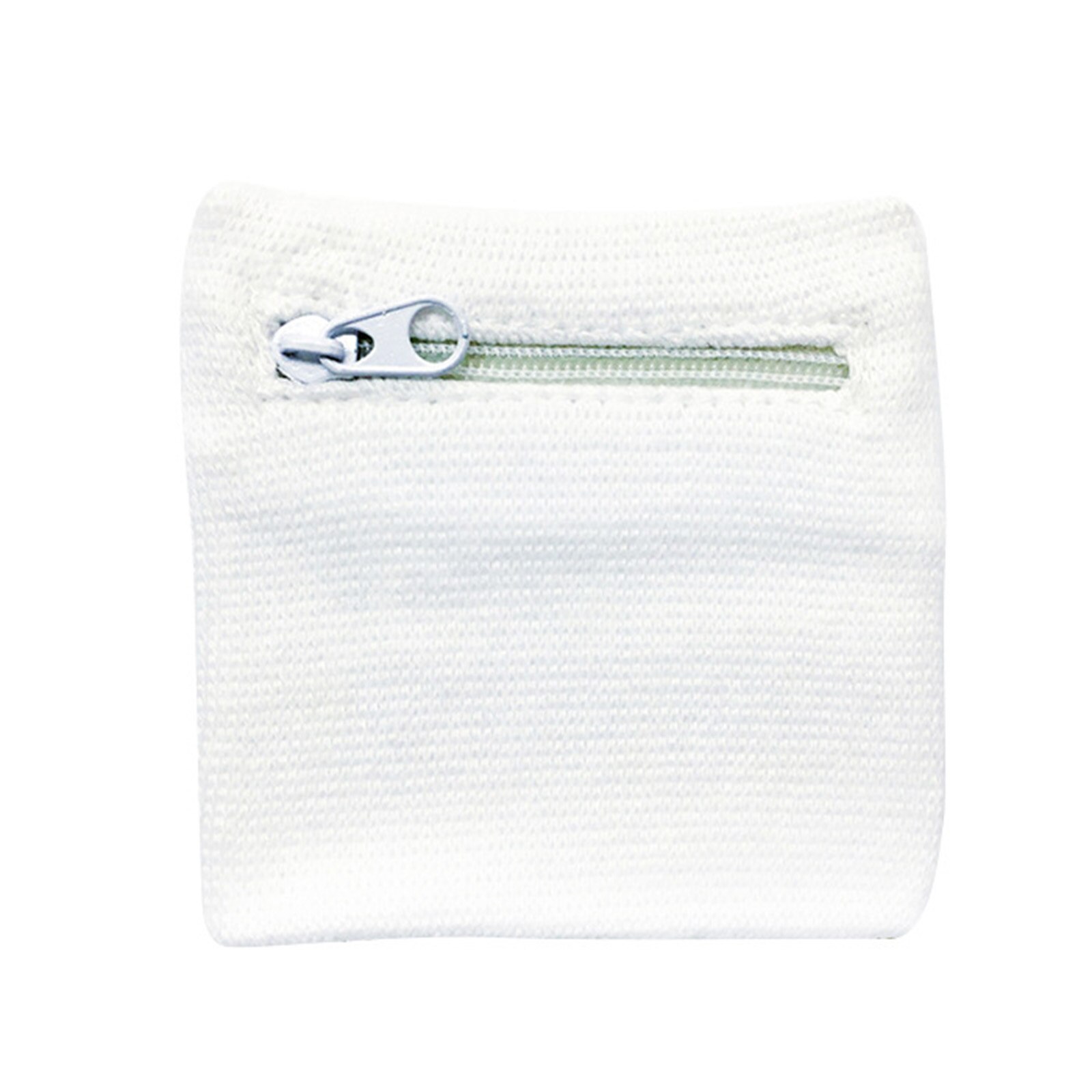 Dames heren portemonnees reis zweetband hardloop pols portemonnee sleutel sport polsband met ritsvak 8*8cm: Wit