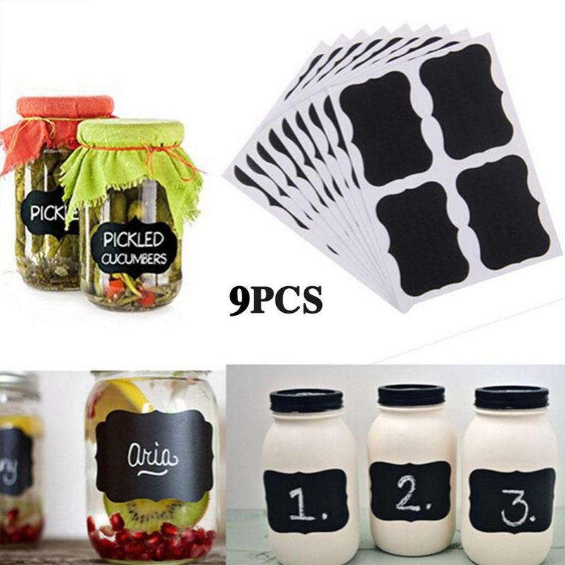 Kitchen Memo Sticker Jar Sticker Label Sticker Blackboard Bottle Cooki PVC Glass Classification Supplies Sticker Kitchen Ki X0U9