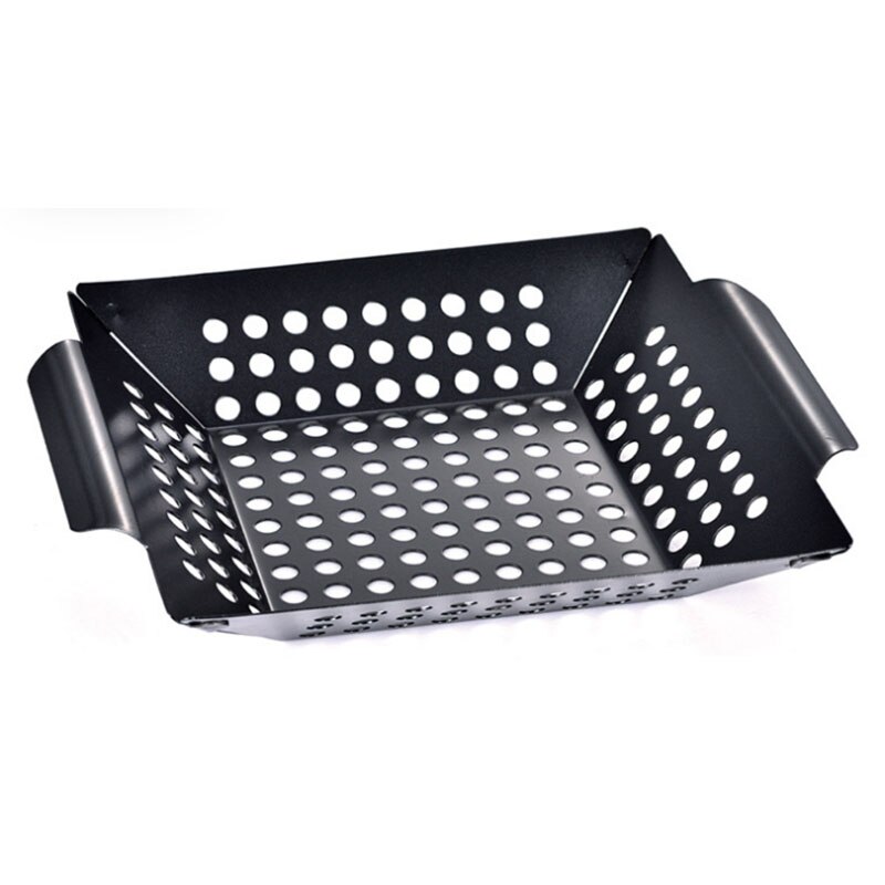 Non-stick Square Grill Pan Outdoor Stainless Steel Barbecue Grill Plate Vegetable Barbecue Basket Tray BBQ Tools Kitchen Gadgets: Default Title