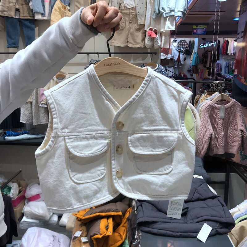 Del bambino del cowboy Della Maglia 2020 di Autunno della Molla Dei Vestiti Dei Bambini Coreani Del bambino Del Capretti del cowboy del Cappotto Dei Bambini Senza Maniche Della Maglia