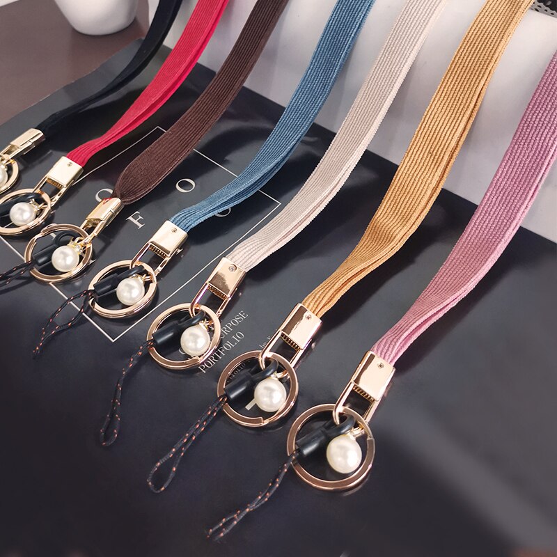 Lange Parel Pedant Telefoon Lanyard Voor Iphone Huawei Samsung Redmi Xiaomi Ketting Riem Voor Werken Card Badge Sleutelhanger