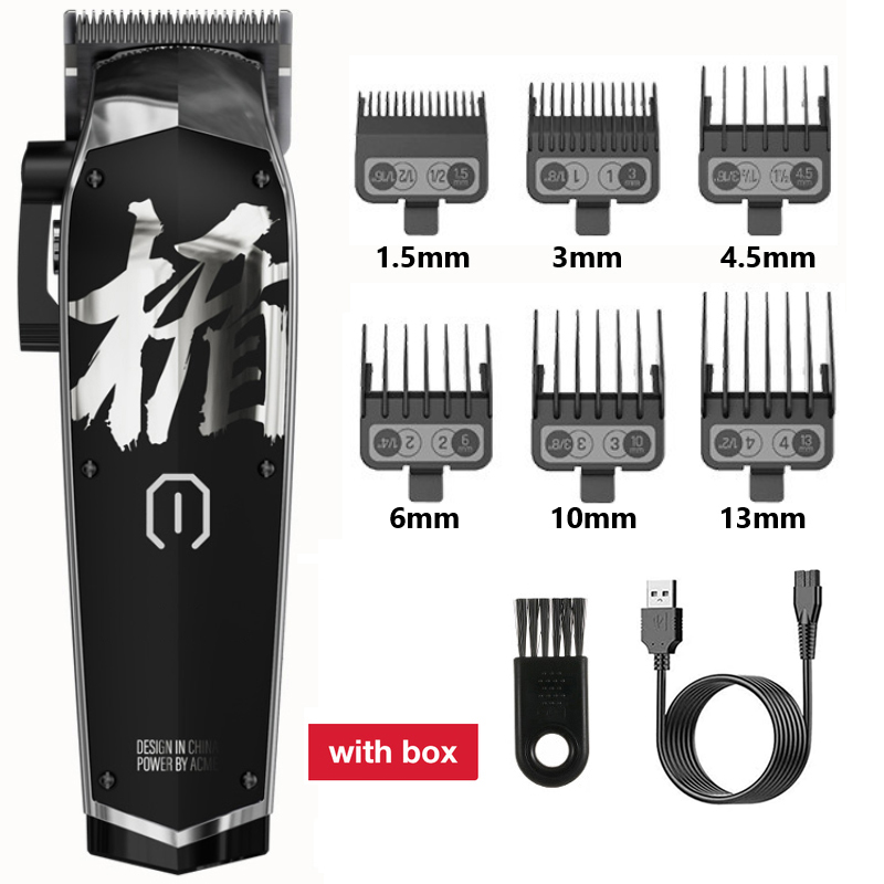 Madeshow – tondeuse à cheveux électrique professionnelle M10 + pour hommes, Machine de coupe de cheveux 7000 RPM, salon de coiffure, Rechargeable par USB: black