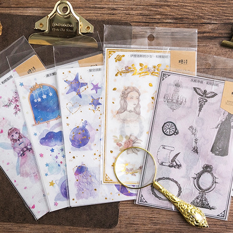 3pcs/pack Retro Girl Feelings DIY Album Stickers for You Kawaii Boullet Journal Sticker Stationery Materiales Escolares