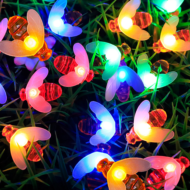20/50/100 LED Solar- Biene Fee Lichterketten Gartenbeleuchtung 8 Modi Wasserdichte Außenbeleuchtung für Blumenzaun Weihnachtsbaum