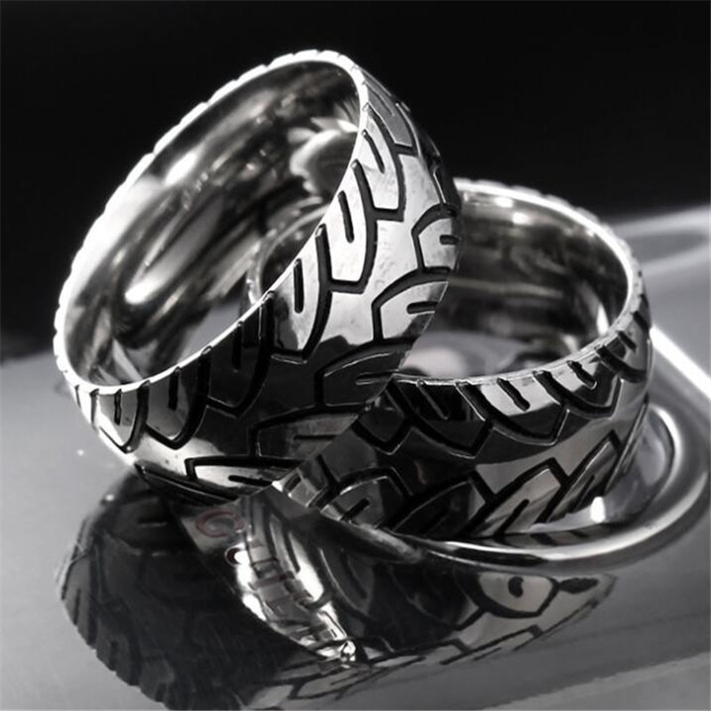 Stainless Steel Geometry Ring for Men Male Silver Color Index Finger Ring Accessories Party Jewelry