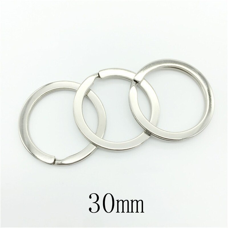 20pcs 25/28/30/35mm Rhodium Keychain Circle Keyring Findings Fit DIY Keychain Ring Circles Accessories: 30mm