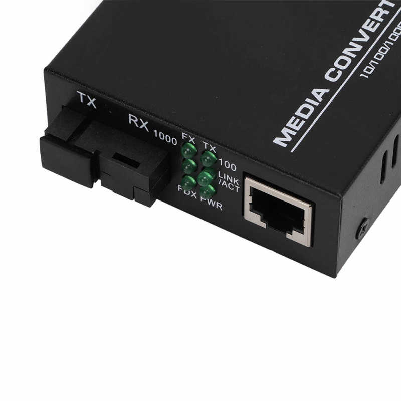 Fiber Transceiver Gigabit Media Converter Signal Conversion with 6 LED Indicators for Parking Lot for Surveillance Security for