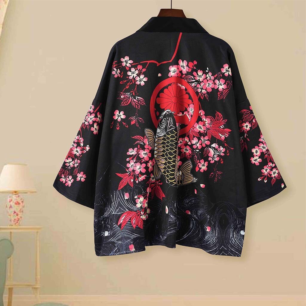 Kimono japonés tipo Cárdigan para hombre, Haori Yukata, disfraz de Samurai, ropa de Samurai, Kimono, chaqueta, ropa de calle informal para hombre, camisa Yukata Haori: A / M