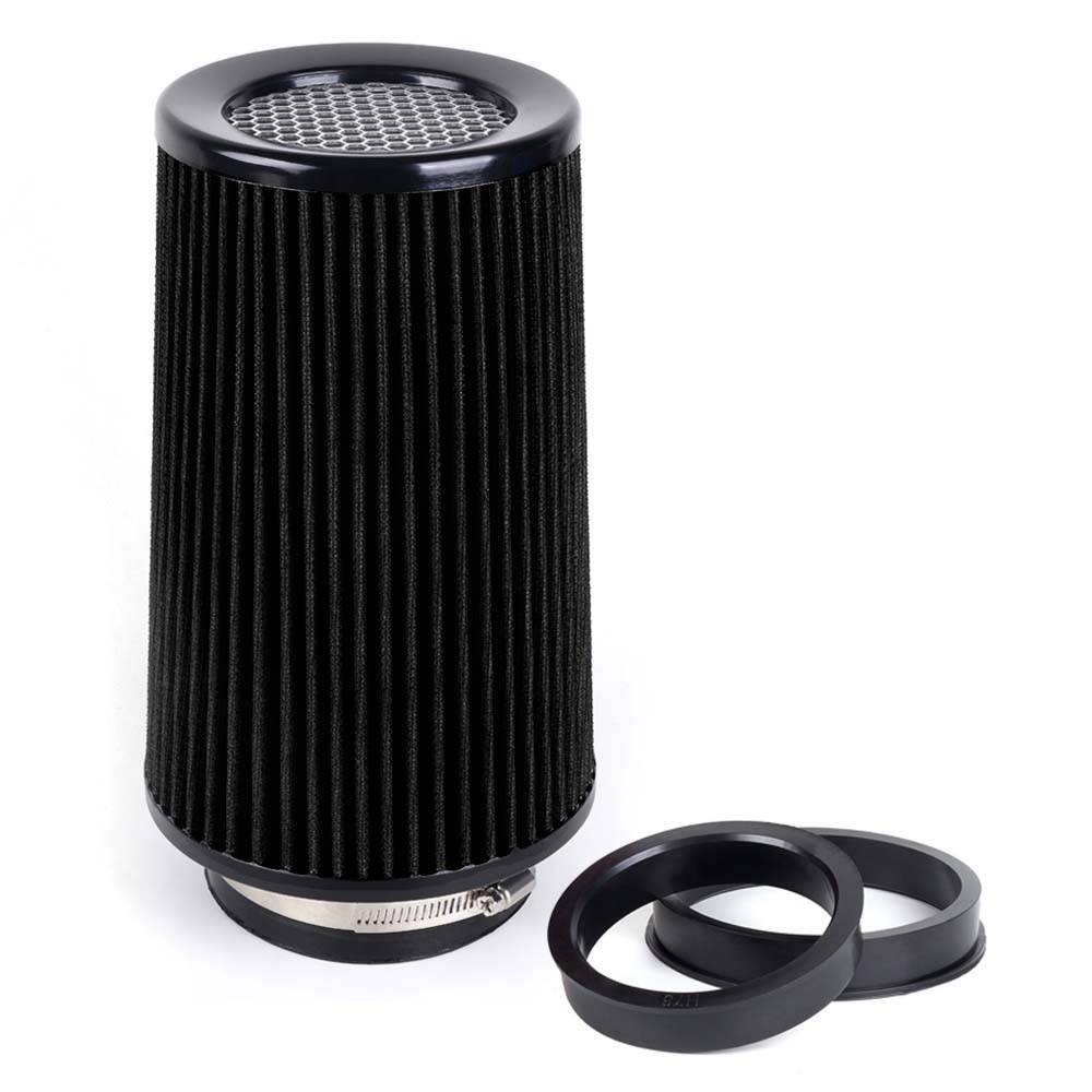 76mm 89mm 102mm 3" 3.5" 4" Universal High Flow Cold Air Intake Air Filter 10.6" Tall Washable Air Filters With Adapters OFI141: Red
