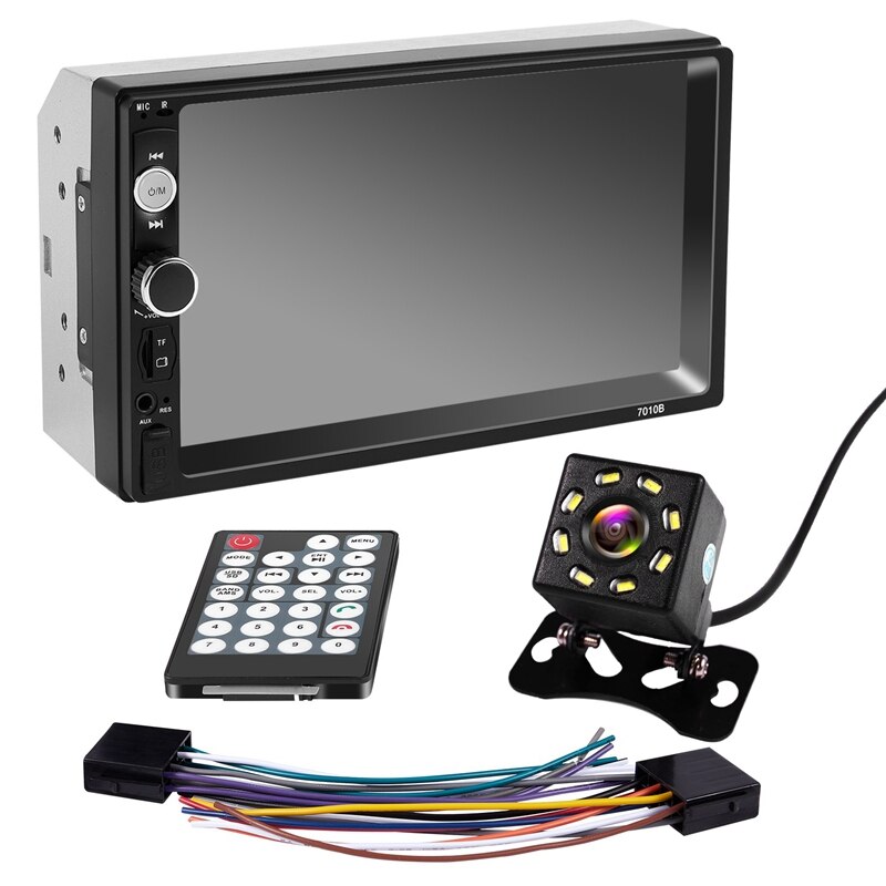 Actualización 7010B 2 Din Radio de coche 7 pulgadas reproductor Mp5 Pantalla de prensa Bluetooth espejo Multimedia Android autorradio coche cámara de respaldo Mon: Default Title