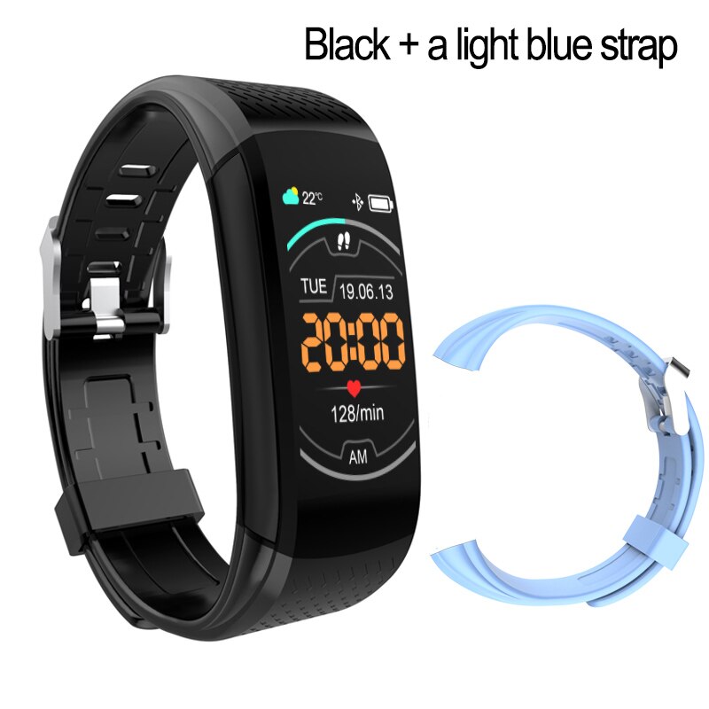 Per il Fitness Braccialetto Ip67 Impermeabile Inseguitore di Fitness Braccialetto Intelligente di Pressione Sanguigna Frequenza Cardiaca Elettronico Intelligente Della Vigilanza Della Fascia Per Lo Sport: Add a light blue