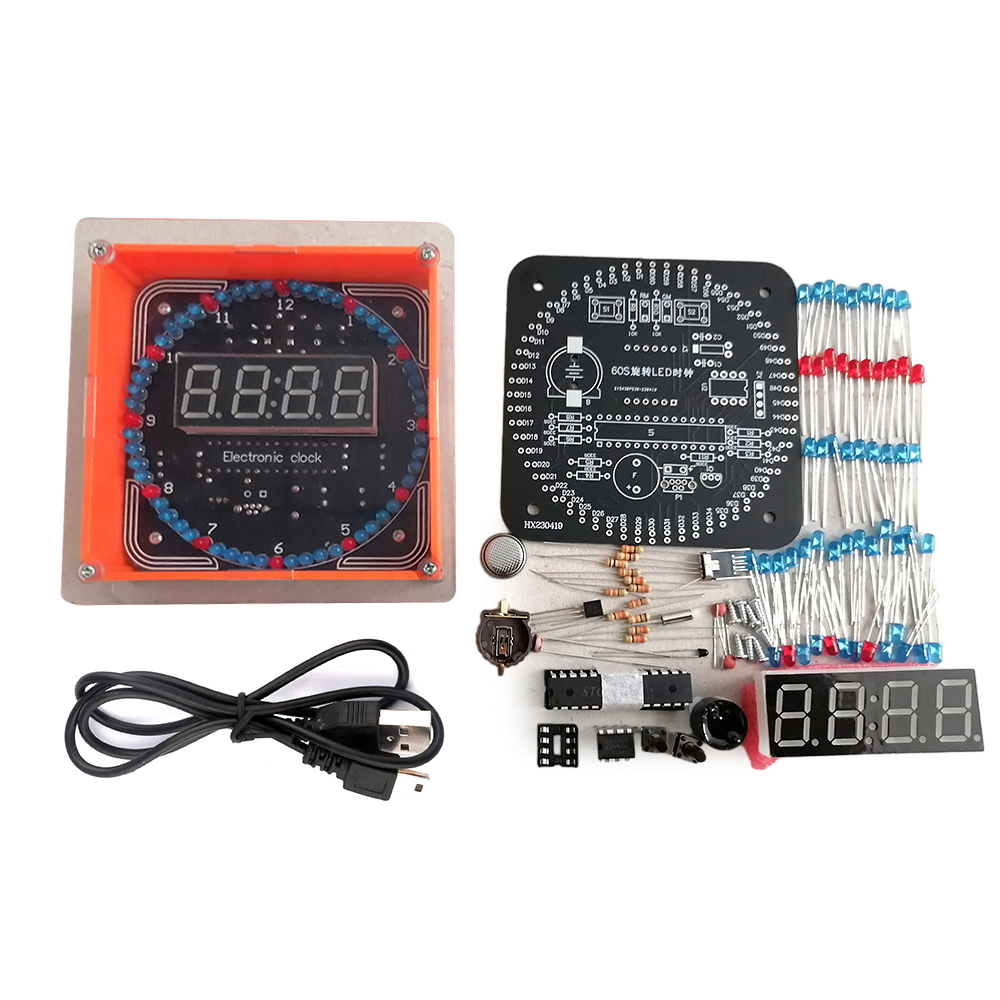 Num￩rique DIY Horloge ￉lectronique Kit Num￩rique LED Module D'affichage Alarme ￉lectronique Horloge Num￩rique Kit 51 SCM Apprentissage Conseil 5V