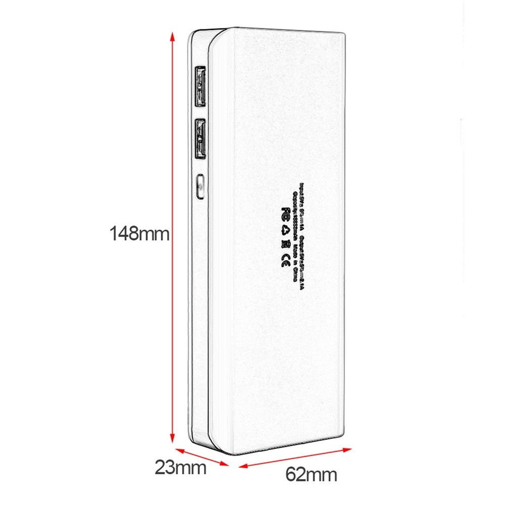 13000mah, carcasa de batería portátil, baterías externas, portátil, teléfono móvil, Banco de respaldo con doble interfaz USB, cargador, potencia portátil