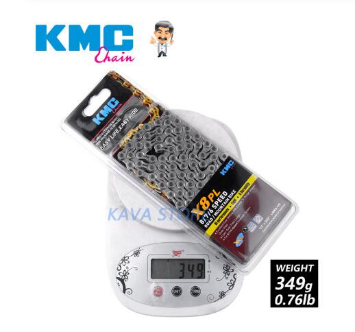 KMC-cadena para bicicleta de montaña o carretera, accesorio para bici en caja, X8, X9, X10, X11, X12, HV408, Z8.3, X8PL, Z9, X9L, X11EL, 116L/118L/126 eslabones: X8PL Silver
