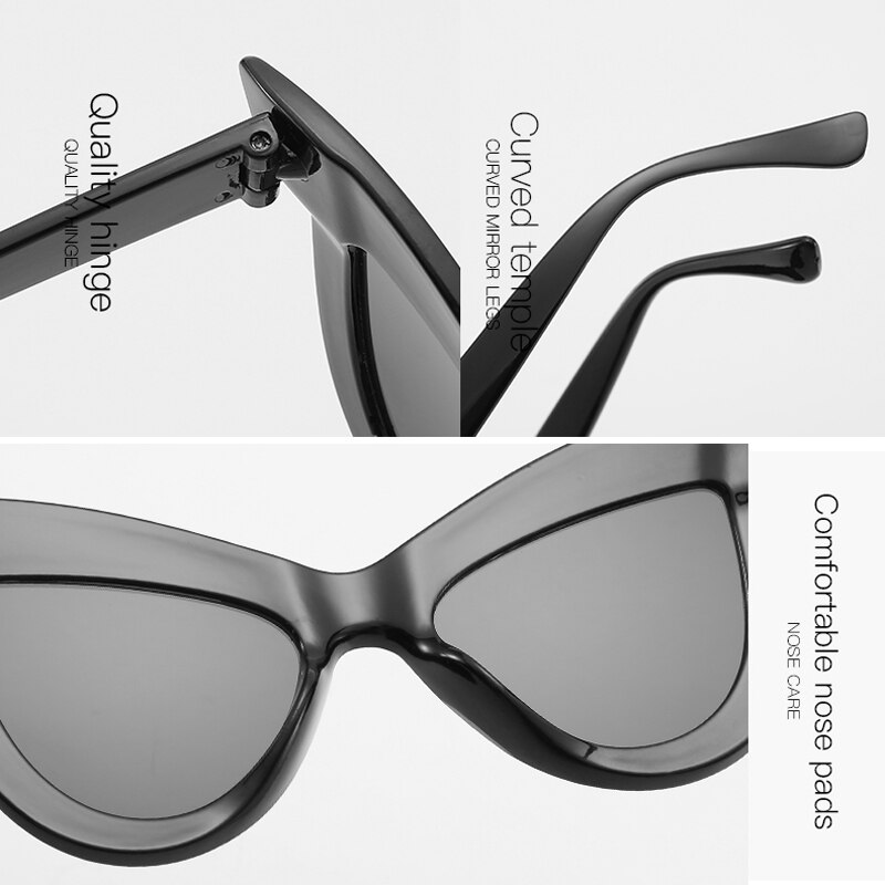 gafas de sol de personalidad cejas grandes ojos de gato senderismo gafas de sol coloridas tendencia de conducción gafas de sol de cruce