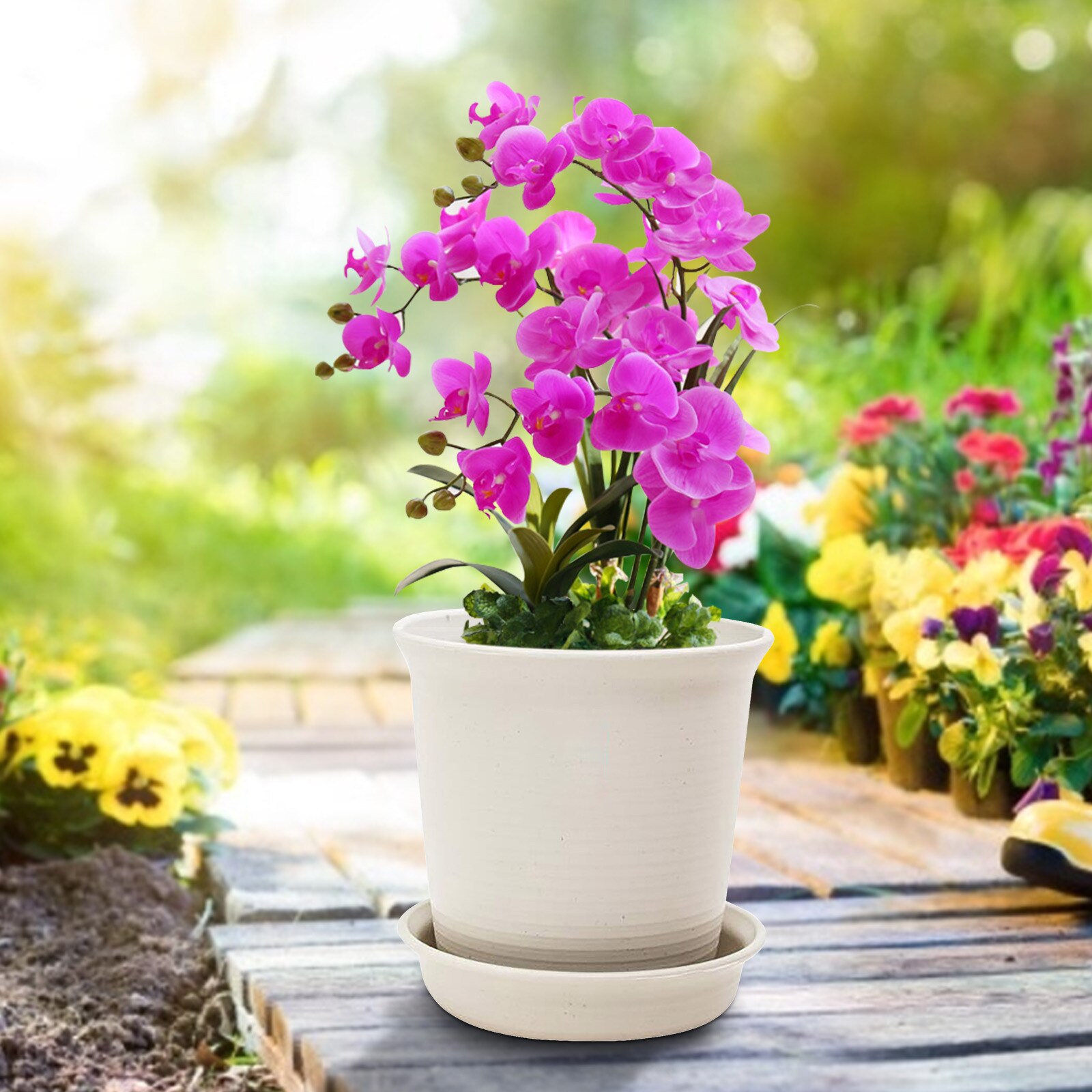 25 # Draagbare Bloempot Balkon Tuin Bloempot Muur Bloem Trog Thuis Pot Plant Houder Huis Tuin Balkon Decoratie