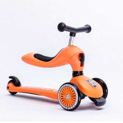 Umwandlung freundlicher Dreirädrige Rolle Fahrt Fahrrad draussen Dreirad Baby 3 in 1 Laufrad Fahrt Auf Spielzeug yoya kinderwagen: Orange