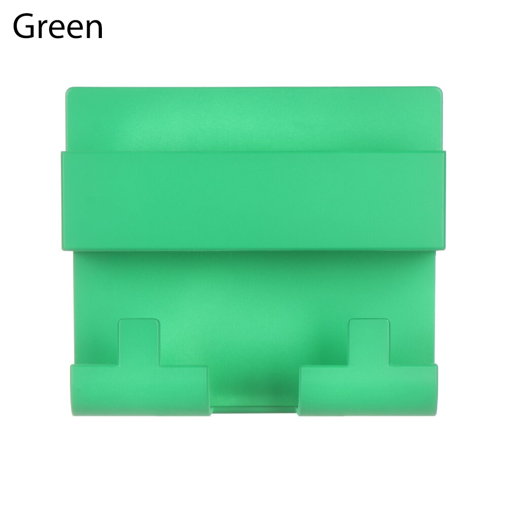 1PC Multifunctional Phone Charging Bracket Paste Style Colorful Keyring Wall Hook Storage Hanger Cradle Holder Phone Accessories: green