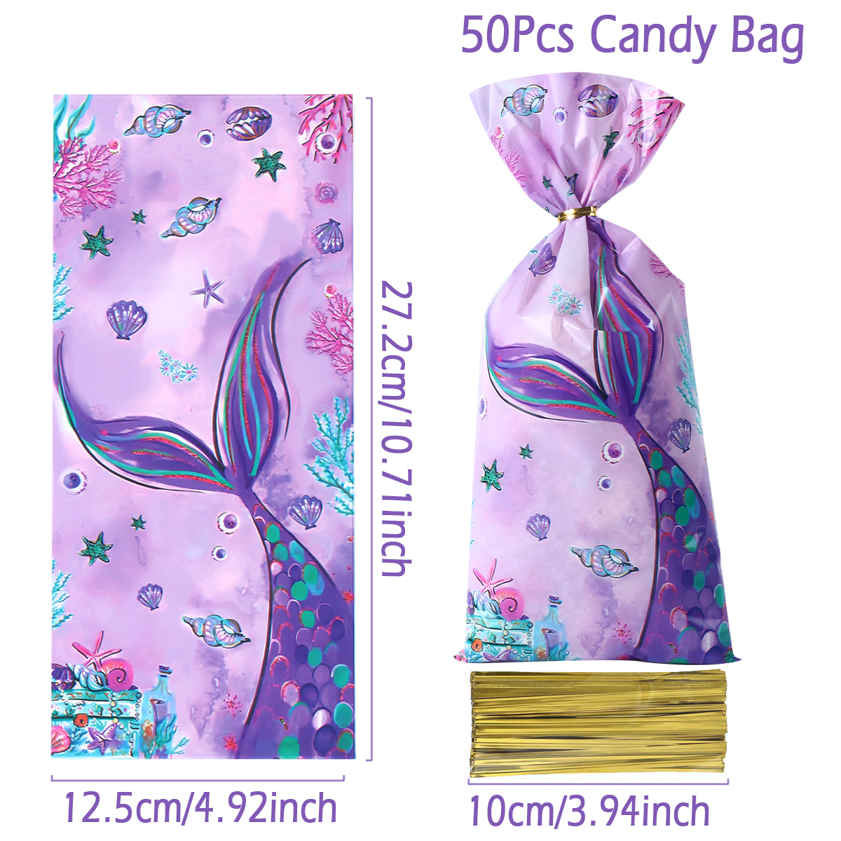 Mermaid Tail Little Mermaid Birthday Party Candy B... – Grandado