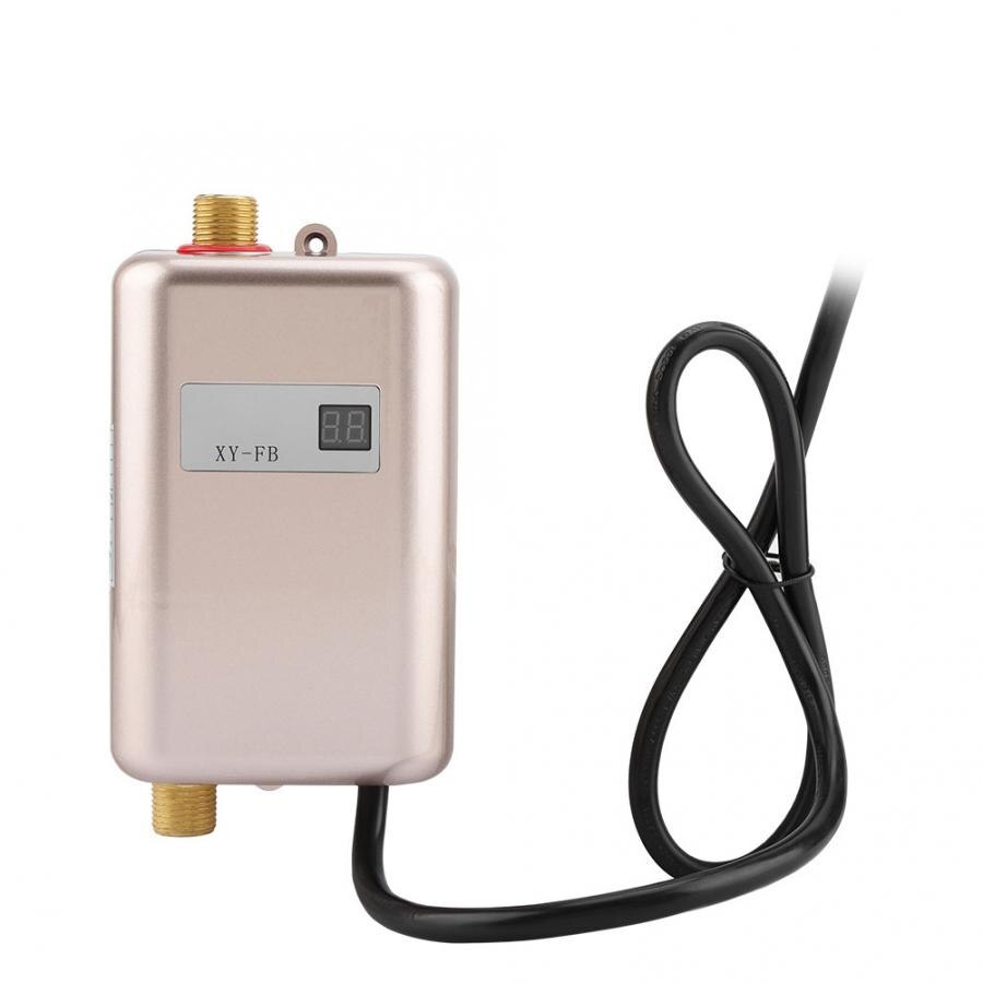 3000w elektrisk varmvattenberedare mini direkt elektrisk tanklös varmvattenberedare omedelbar elektrisk vatten snabb uppvärmning dusch  uk 220-240v: Gyllene