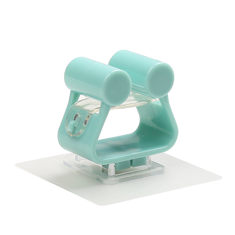 1 pz punzonatura gratuita Mocio gancio di alta qualità senza soluzione di continuità antiscivolo cremagliera di stoccaggio appeso a parete gancio di stoccaggio cremagliera porta scopa Mocio clip: verde