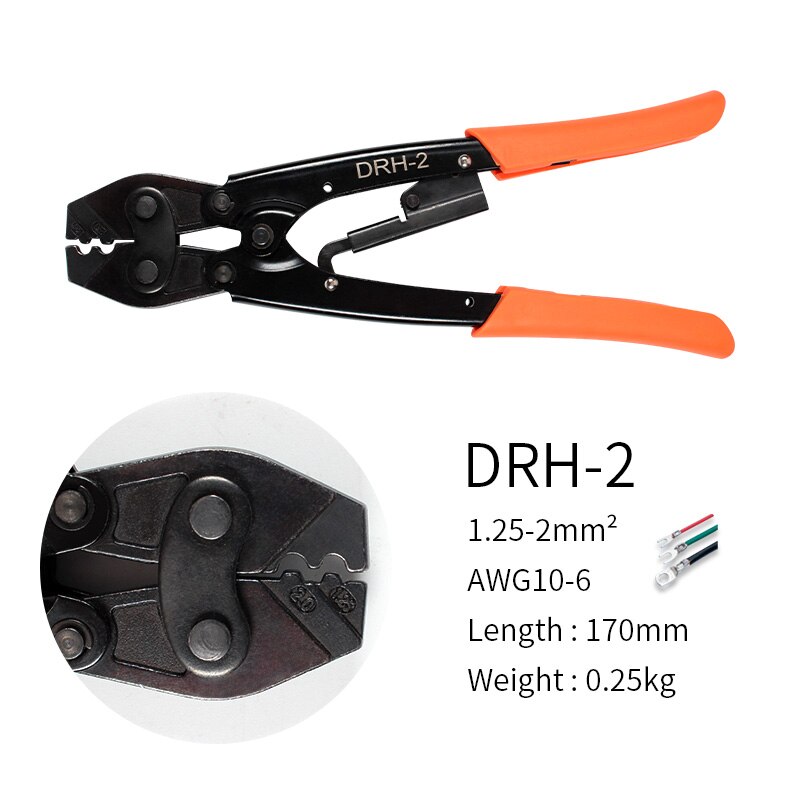 Pince à sertir japonaise HS-16, pince à sertir pour cosse de câble, pince à sertir à borne nue, outils manuels pour maillons de câbles non isolés: DRH-2