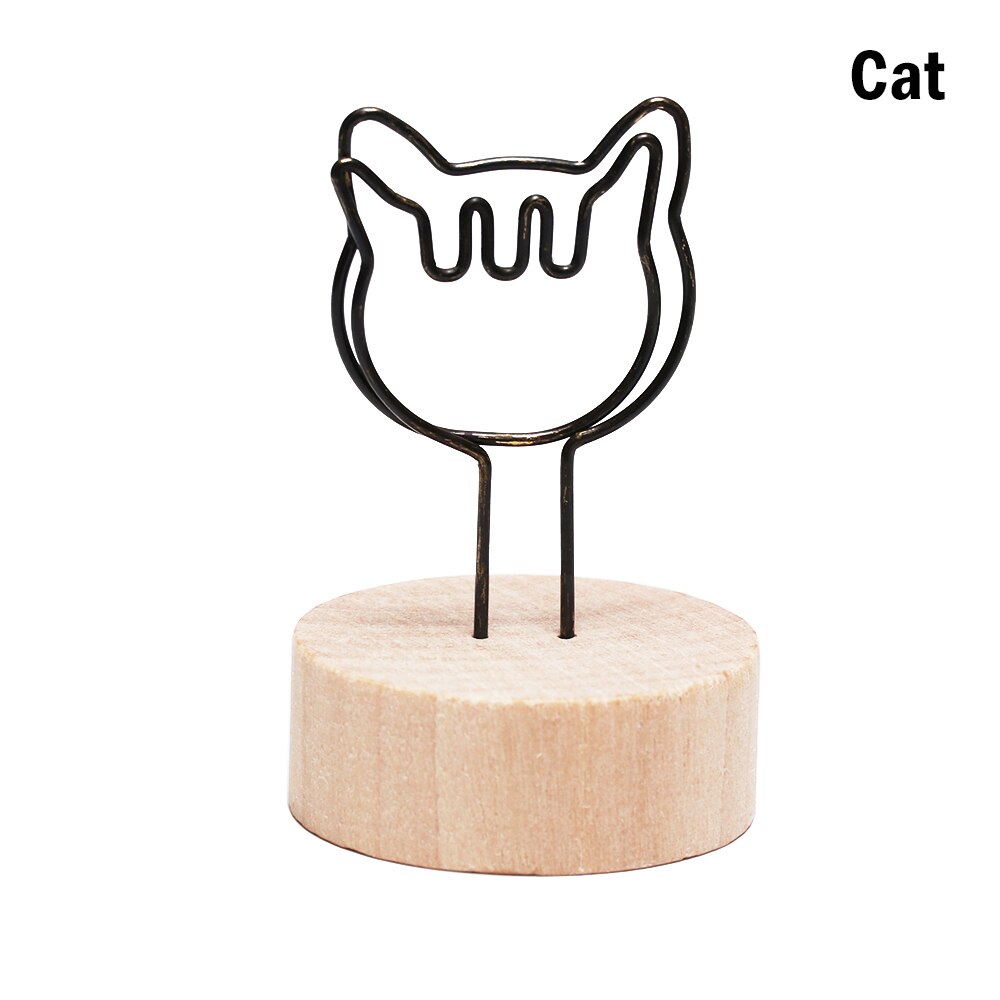 Heart Cat Wooden Photo Clip Memo Name Card Pendant Holder Note Articles Picture Frame Table Number Wedding Photo Holder