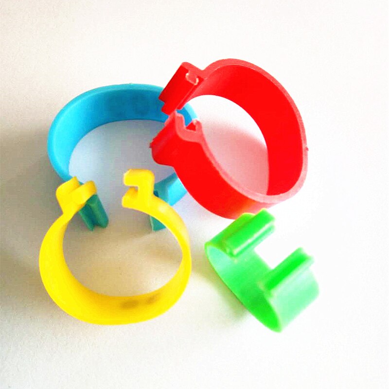 100 Stck Clip Bein Ringe Clic GeflüGel Hühner Stichworte Wachtel Taube Huhn Fuß Ringe für gans geflüGel farbe offenen Ring