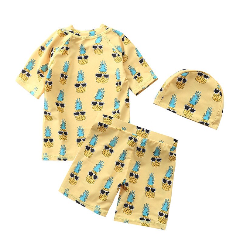 Children's Swimsuit For Children Boy Rashguard Baby Bathing Suit Rash Guard May Beach Kids Swimwear Male Child Pineapple With