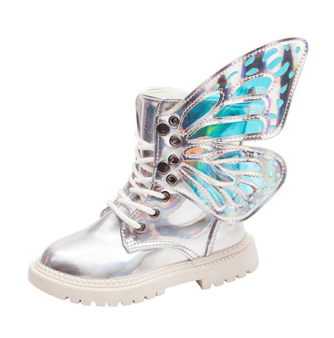 Herbst Winter Art Schuhe PU Leder Wasserdicht FlüGel Martin Stiefel freundlicher Schnee Stiefel Mädchen Jungen Hohe Stiefel Turnschuhe