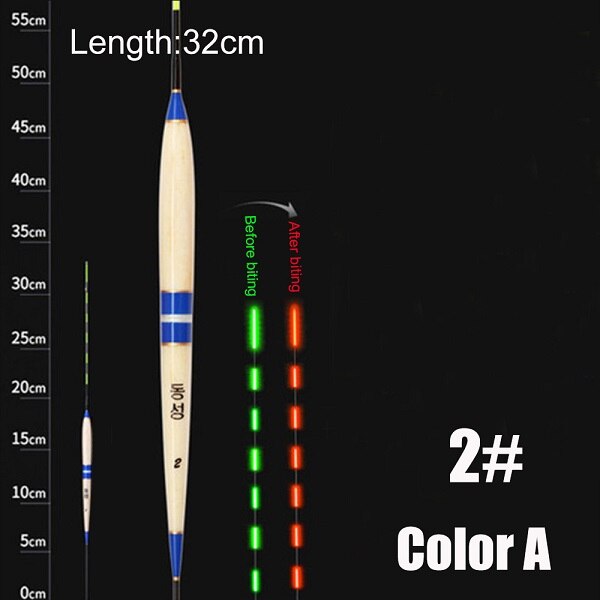 Smart Light Stick Fishing Floats Bite Alarm LED Color Change Electronic Long Tail Buoy Strike Indicator Slip Drift Tube Bobbers: Color A - 2
