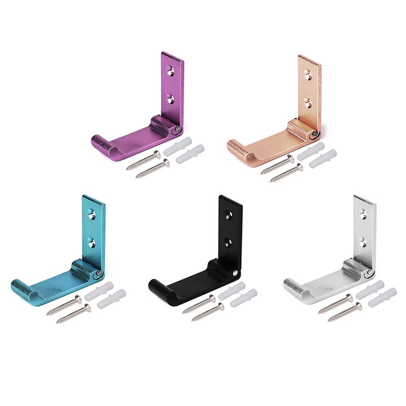 1pc universell 5 farger hodetelefonholder vegghenger krok aluminiumslegering sammenleggbar hodetelefon stativ holder vegg stativ krok