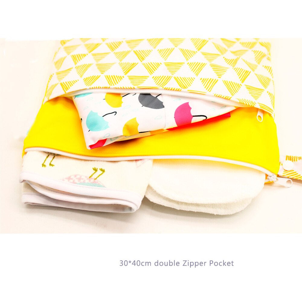 Hylidge 2 Rits Zak Voor Natte Wandelwagen Zak Waterdichte Pul Baby Luiertas Voor Mama 30X40Cm Wasbare wetbag Luier Organisator Tas