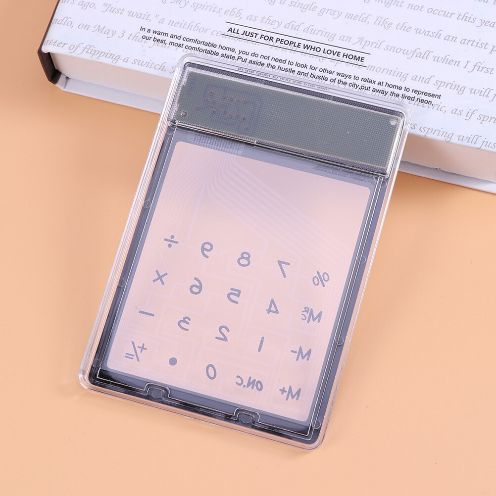 2Pcs Solar Powered Calculator Clear Touch Calculator Ultra Thin Calculator for Students