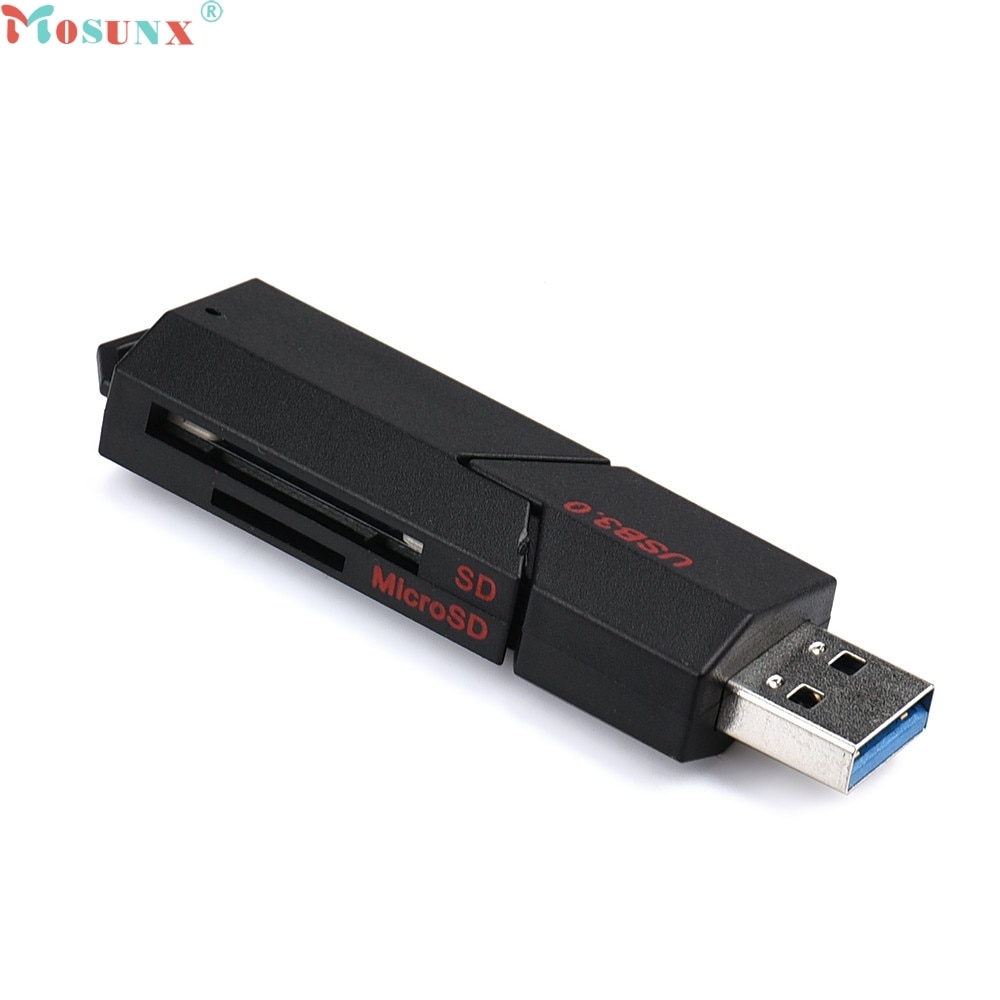 Mosunx Simplestone 2in1 USB 3.0 High Speed Voor Micro SD SDXC T-Flash TF Geheugenkaartlezer Adapter 0216