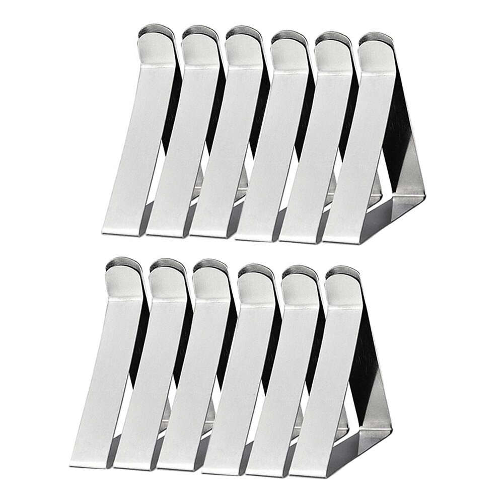 12 stk trekantet rustfrit stål dug borddæksel klemmer holder fastgørelse clips dug clips er nemme at installere og fjerne: Default Title