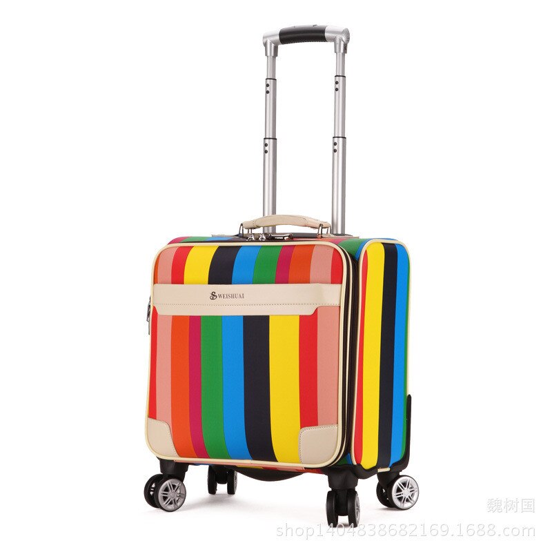 16 Inch Reizen Koffer Case Voor Vrouwen Trolley Reistassen Spinner Wielen Student Rolling Bagage Boarding Reizen Bagage