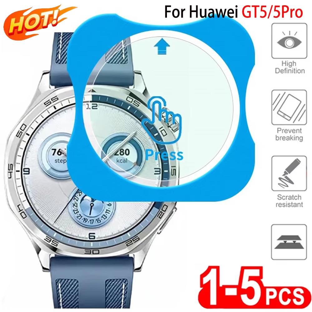 Protecteur d'écran pour Huawei Watch GT5, 1 à 5 pièces, 46mm/41mm GT4 GT3, installation rapide, pour Huawei GT5 Pro 46/42mm